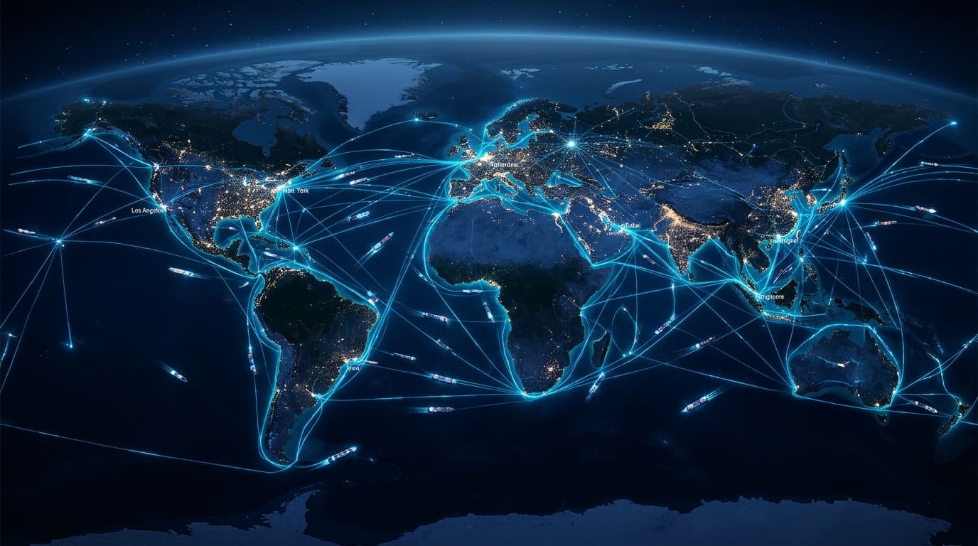 Rutas comerciales internacionales y exportación global